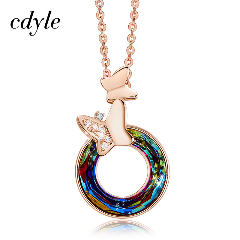 Cdyle Fashion Women's Colorful Swarovski Crystal Circle