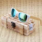 BOBO BIRD Womens Wooden Sunglasses White Frame