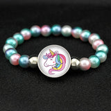Unicorn Beads Bracelets 18mm Snap Holder Buttons Dome Cabochon Flamingos Charms Trendy Bracelets Girls Women Boy Jewelry Gift