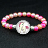Unicorn Beads Bracelets 18mm Snap Holder Buttons Dome Cabochon Flamingos Charms Trendy Bracelets Girls Women Boy Jewelry Gift