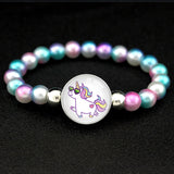 Unicorn Beads Bracelets 18mm Snap Holder Buttons Dome Cabochon Flamingos Charms Trendy Bracelets Girls Women Boy Jewelry Gift