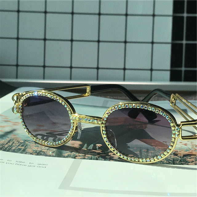 Vintage Small Round Diamond Sunglasses