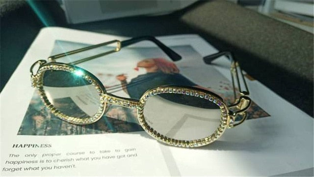 Vintage Small Round Diamond Sunglasses