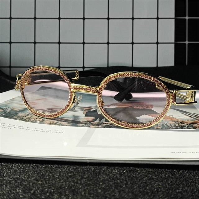 Vintage Small Round Diamond Sunglasses