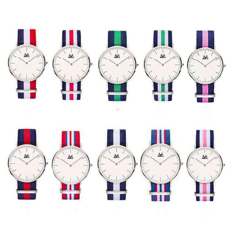 18 Styles Ultra Slim Quartz Watch Simple Nylon Band Relogio Masculino